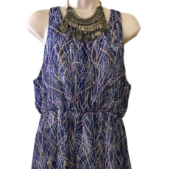 YA Los Angeles High Low Blue Printed Dress - Picture 2 of 6